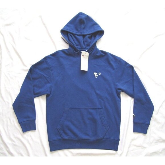 New W/ Tag 2020 Levi's x Peanuts Relaxed Snoopy Blue Pullover Hoodie Size S - Picture 1 of 9
